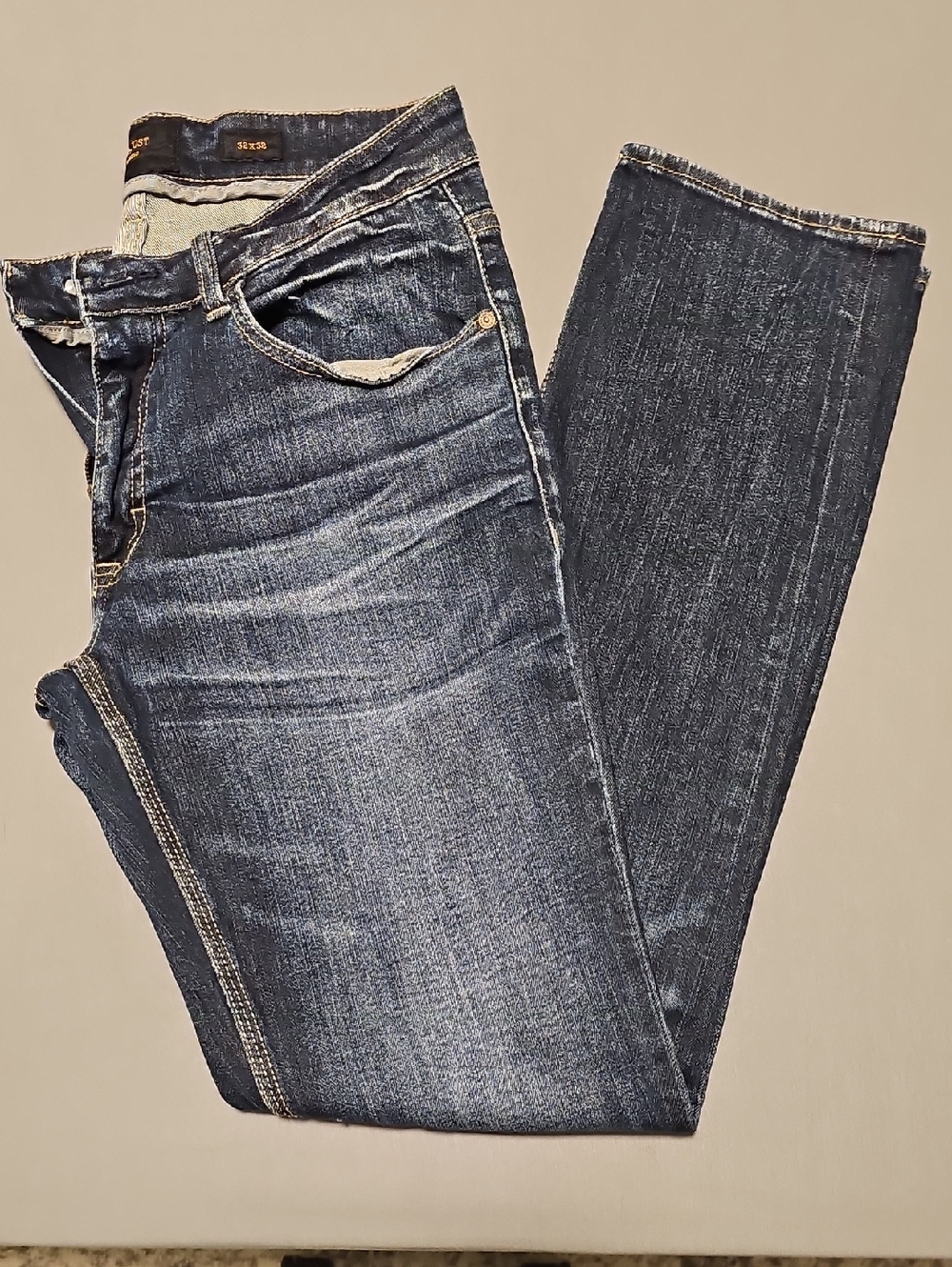 OUTPOST Makers Men's Slim Straight Dark Wash Jeans - 32x32 - Good Used Condition